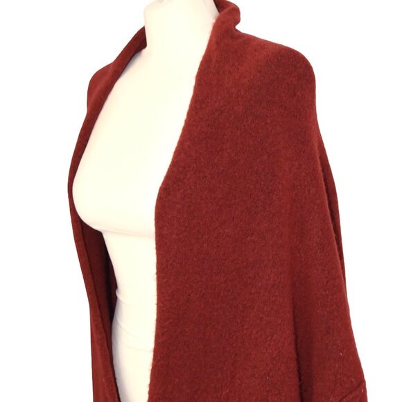 Free People Rust Cardigan M Oversized Boho Slouchy Indie Artsy Cozy Fall Layer - Picture 4 of 10